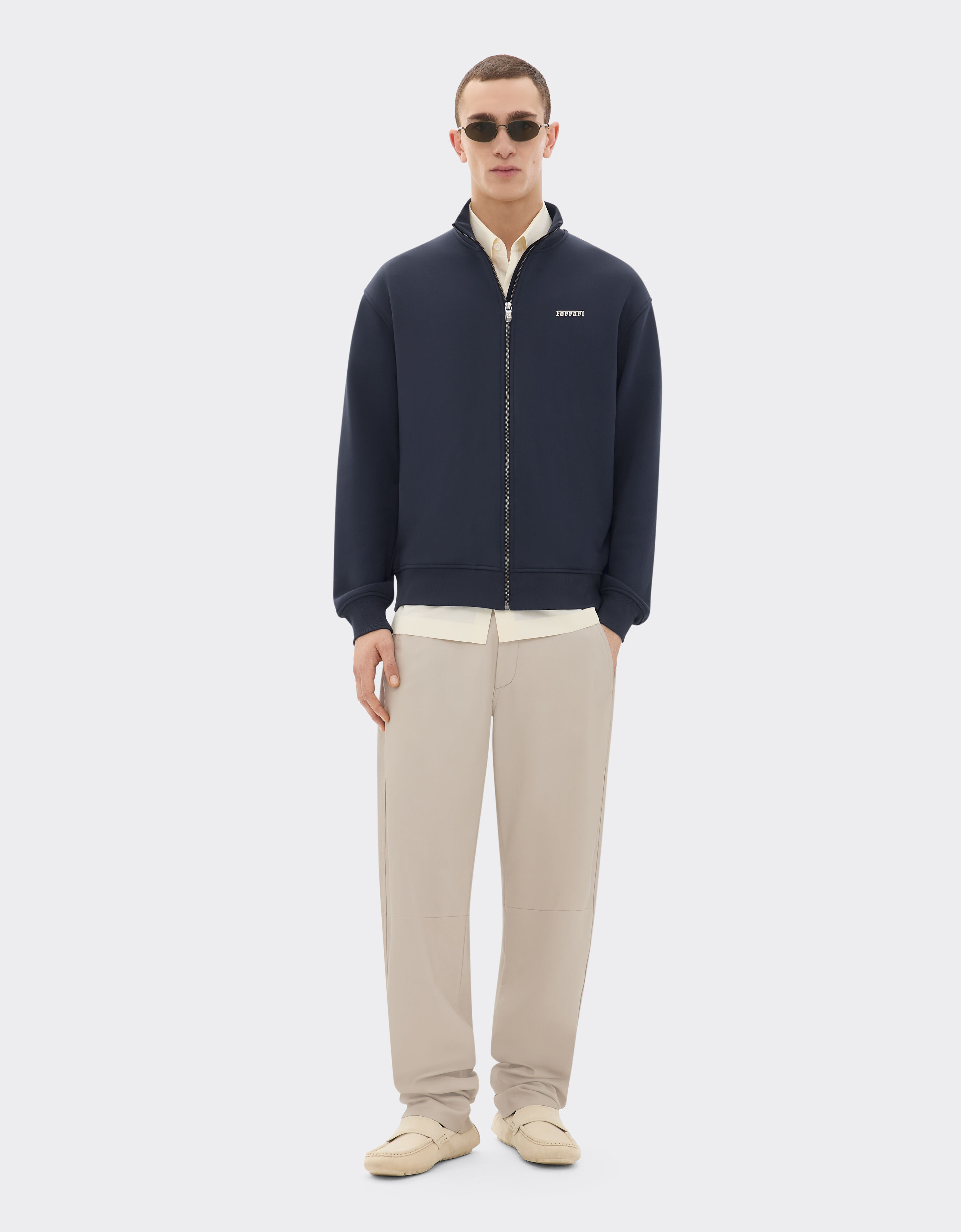 Ferrari 科技织物拉链毛衣 海军蓝 21192f