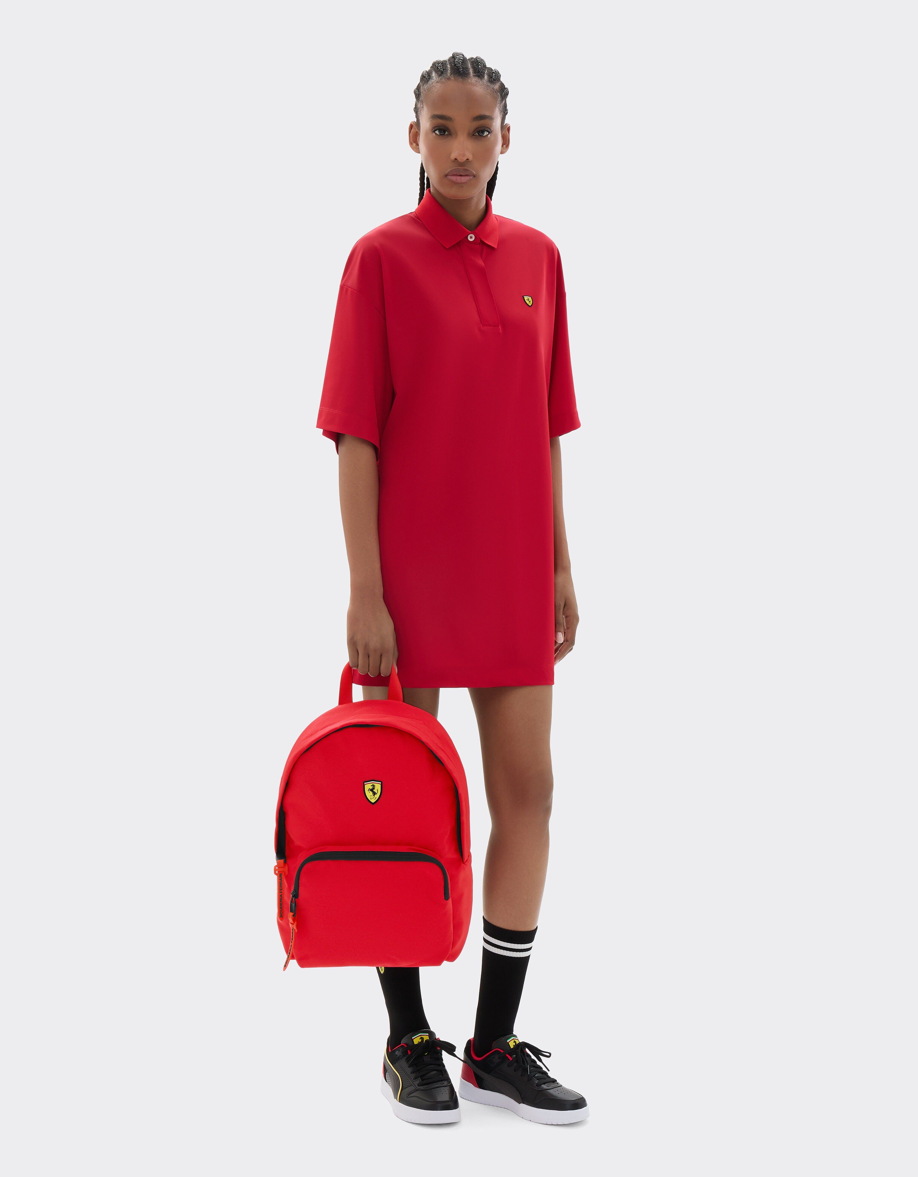 Technical fabric backpack with Ferrari Scudetto Technical fabric backpack with Ferrari Scudetto Rosso SBNBP0002HMM0017f
