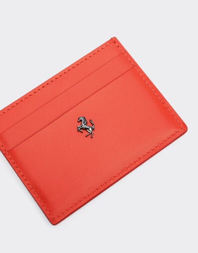 Ferrari GT Ferrari brushed leather card holder with livery motif Rosso Dino 21421f