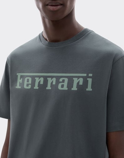 Ferrari Cotton T-shirt with Ferrari logo Grigio Titano CJNTH0006JCO0045f