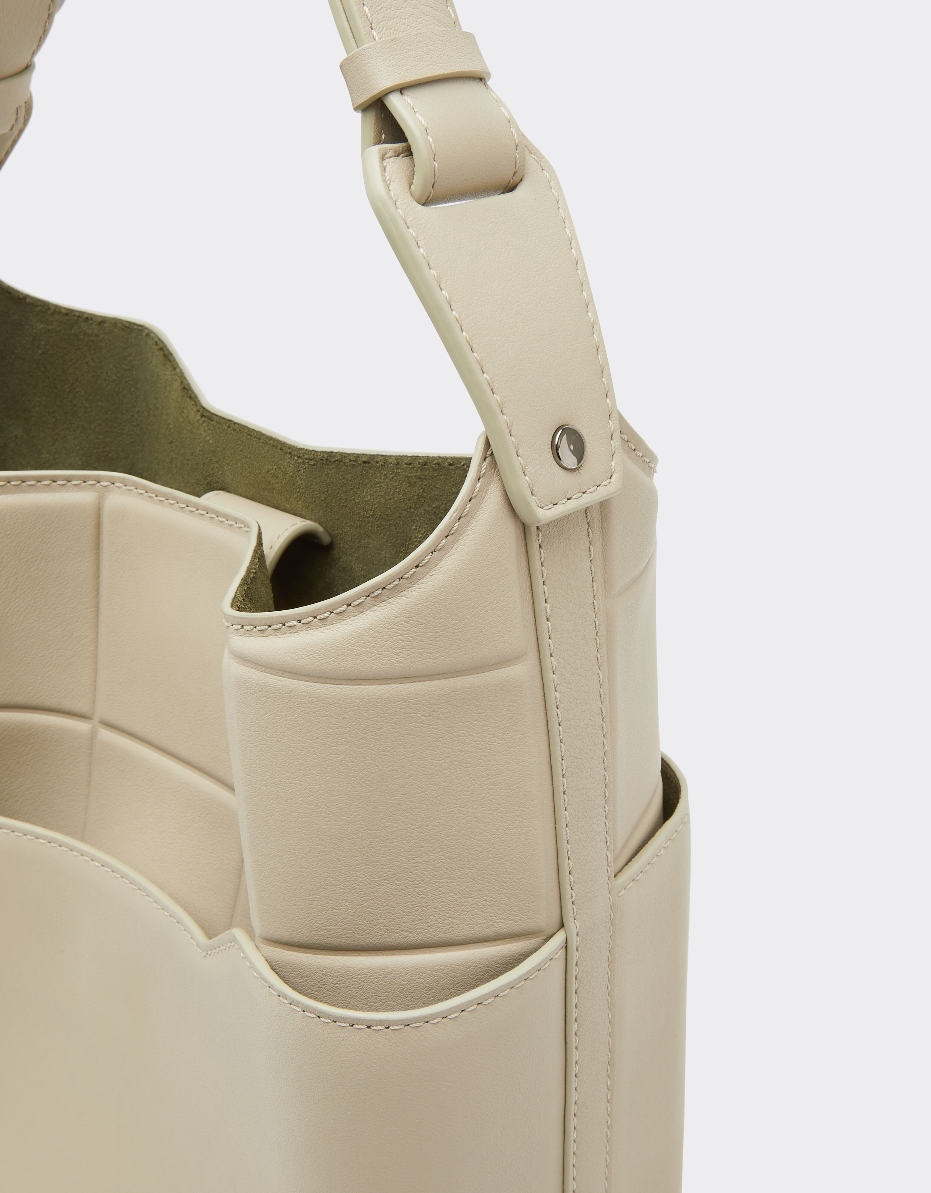 Ferrari Leather bucket bag Chalk 49145f