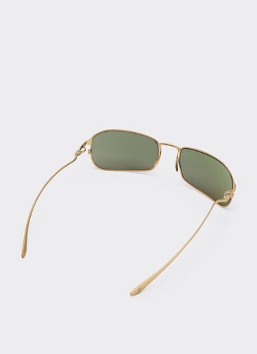 Ferrari Matte gold titanium sunglasses with dark green lenses Oro Satinato LY0SG1264EXT0001f