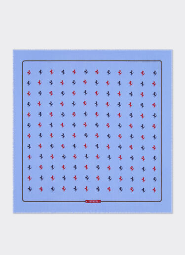 Ferrari 丝棉混纺斜纹方巾 Oxford Blue 50361f