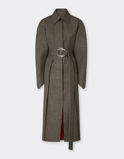 Ferrari 混色羊毛斜纹大衣 炭灰色 49206f