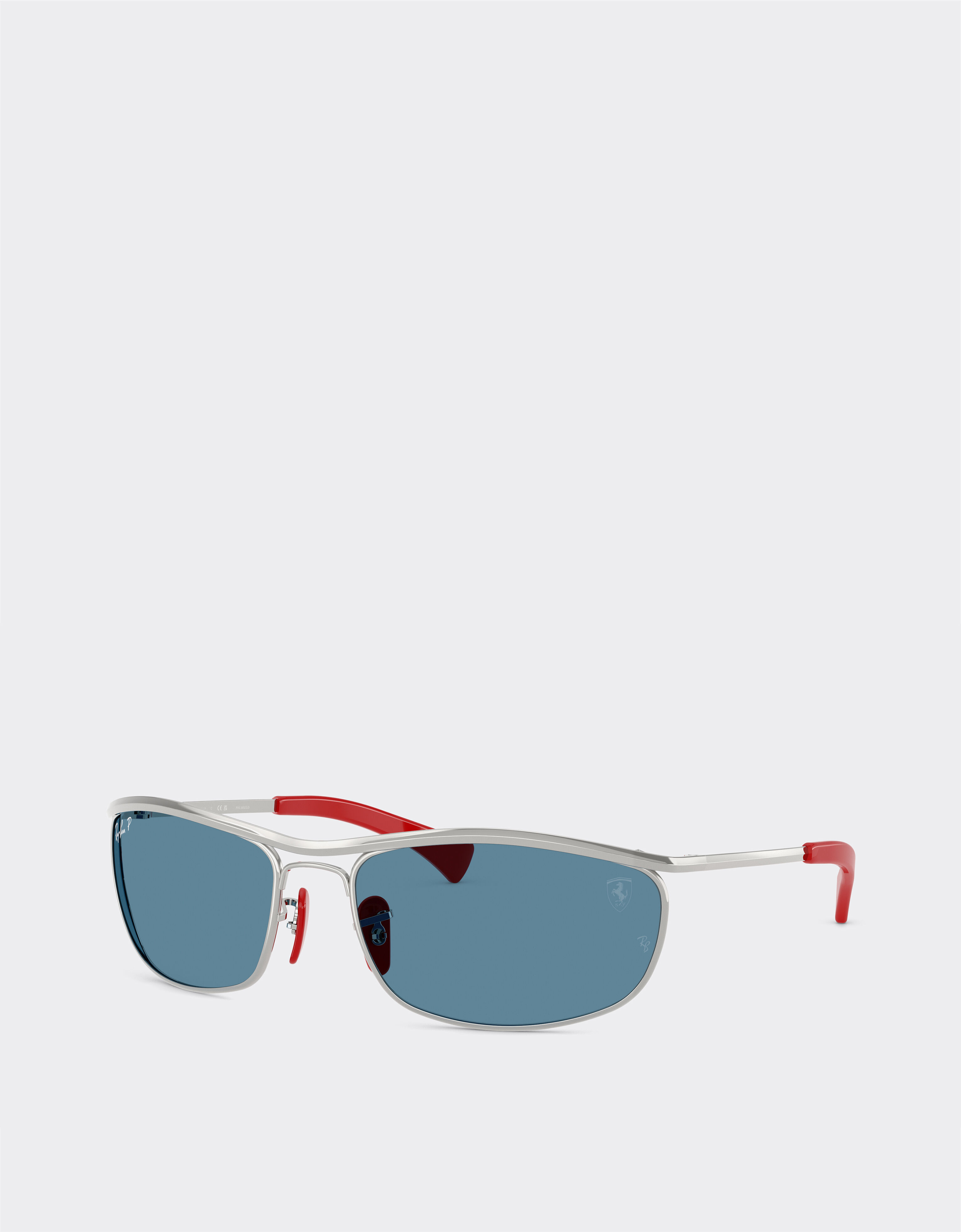 Ferrari Ray-Ban for Scuderia Ferrari RB3819M 银色金属镜框配偏光蓝色镜片 Silver LA0JPf