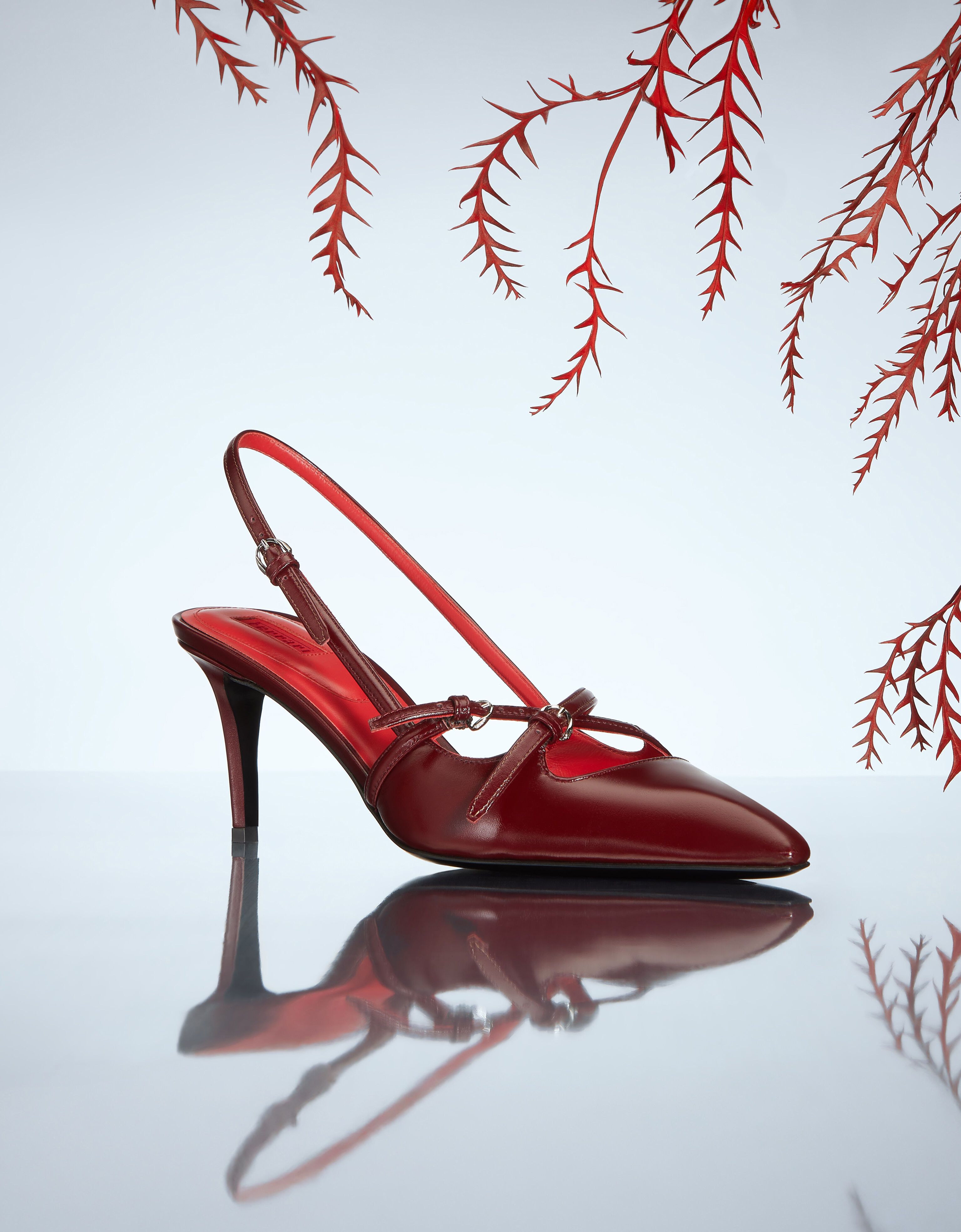 Ferrari Slingback shoe in shiny leather Cherry 49744f
