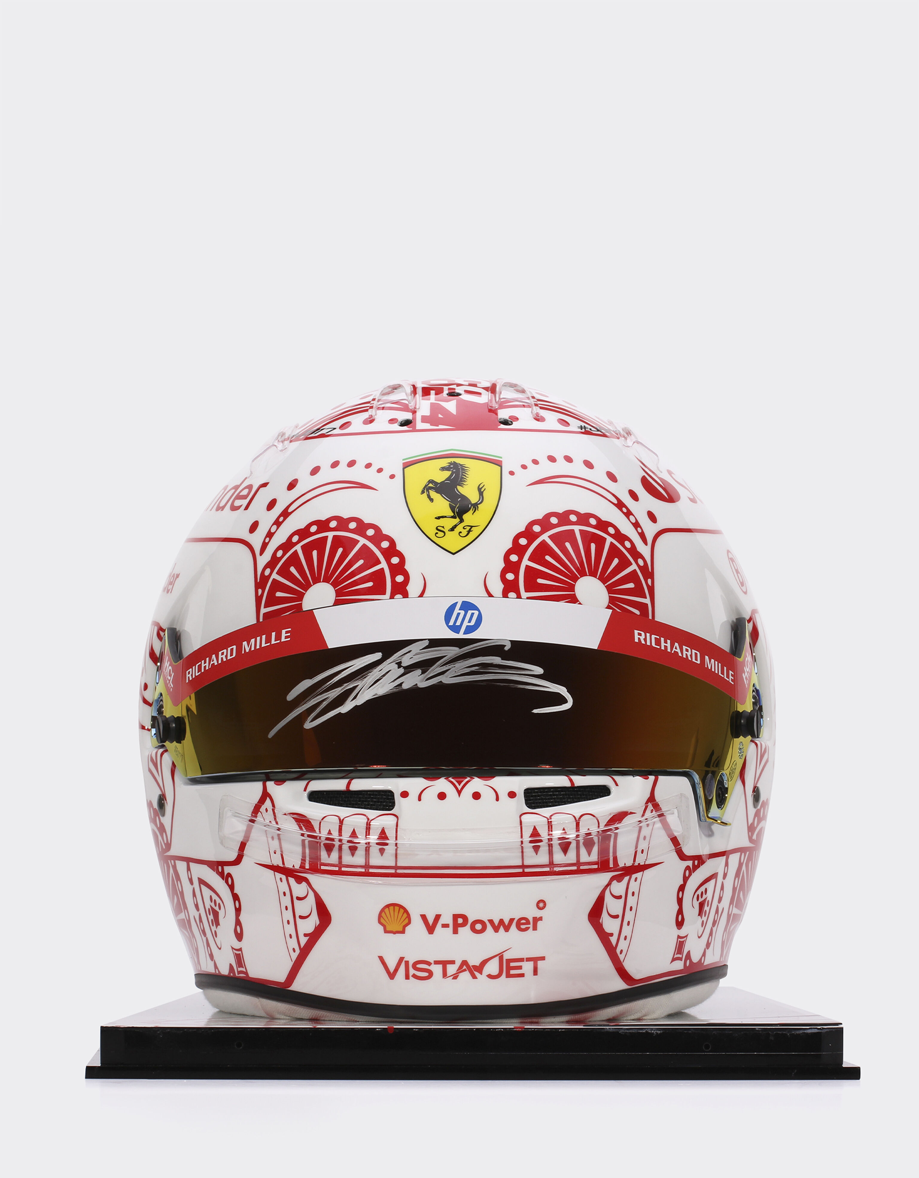 Ferrari 1:1比例 Charles Leclerc 亲笔签名墨西哥2024特别版头盔 赛车红 LA00Hf