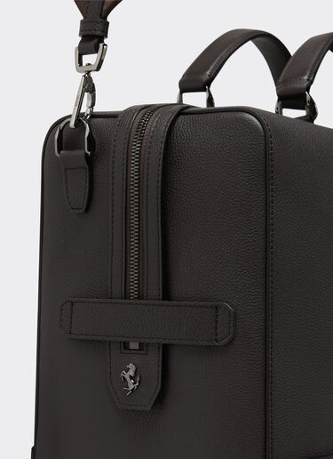 Ferrari Grained leather duffle bag Dark Brown 21371f