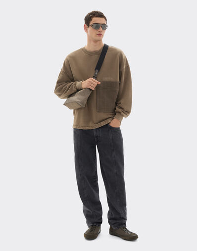 Ferrari Cotton sweatshirt with pocket Verde Cachi 50133f