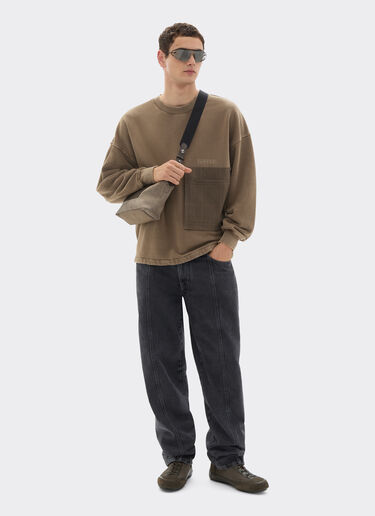 Ferrari Cotton sweatshirt with pocket Verde Cachi 50133f