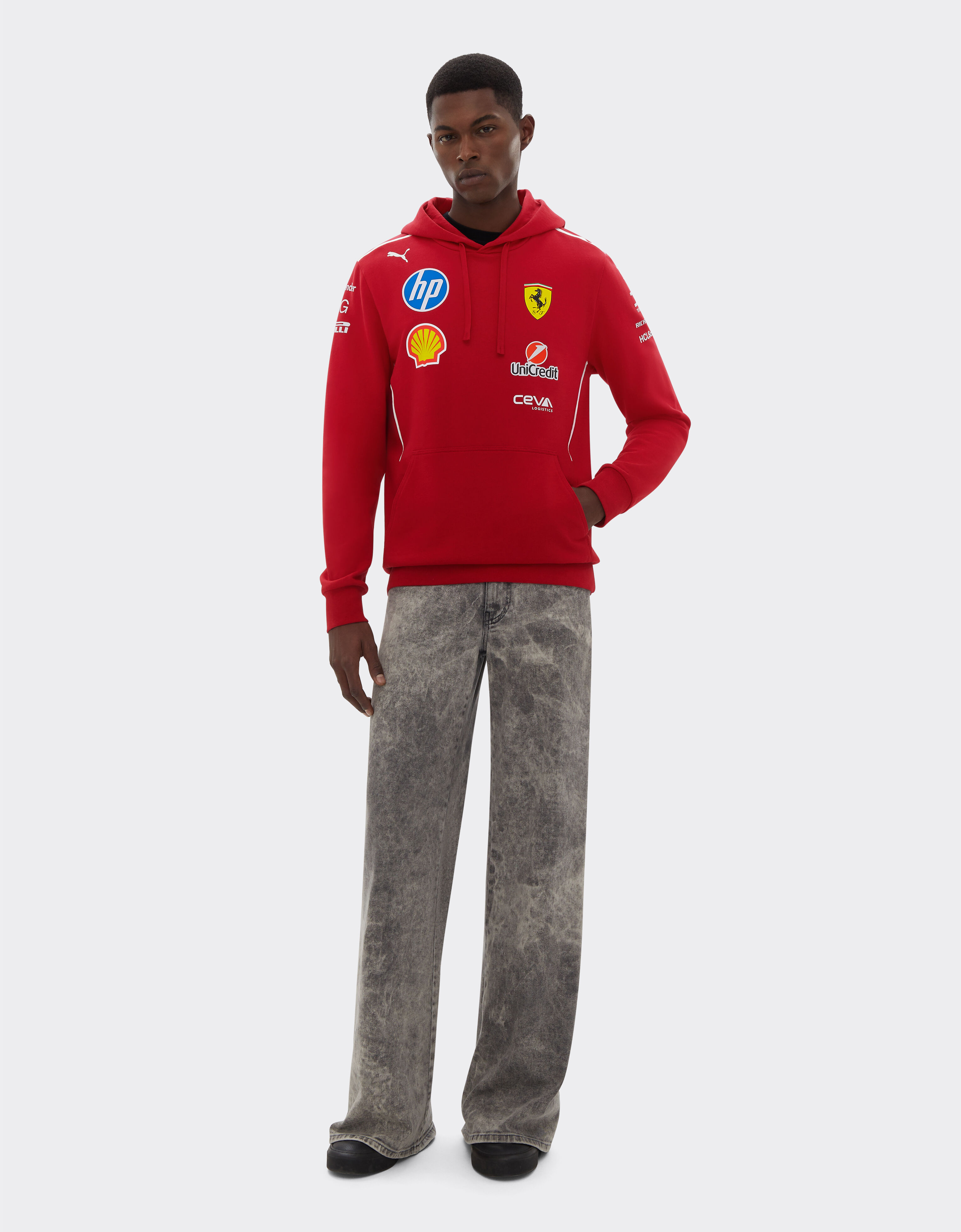 Ferrari Puma for Scuderia Ferrari HP 2025 pilots hoodie 赛车红 LA01Wf