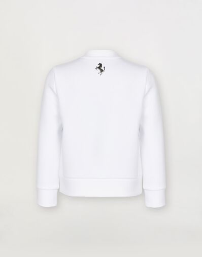Ferrari Children’s sweatshirt in recycled scuba fabric with large Ferrari logo 光学白 46994fK