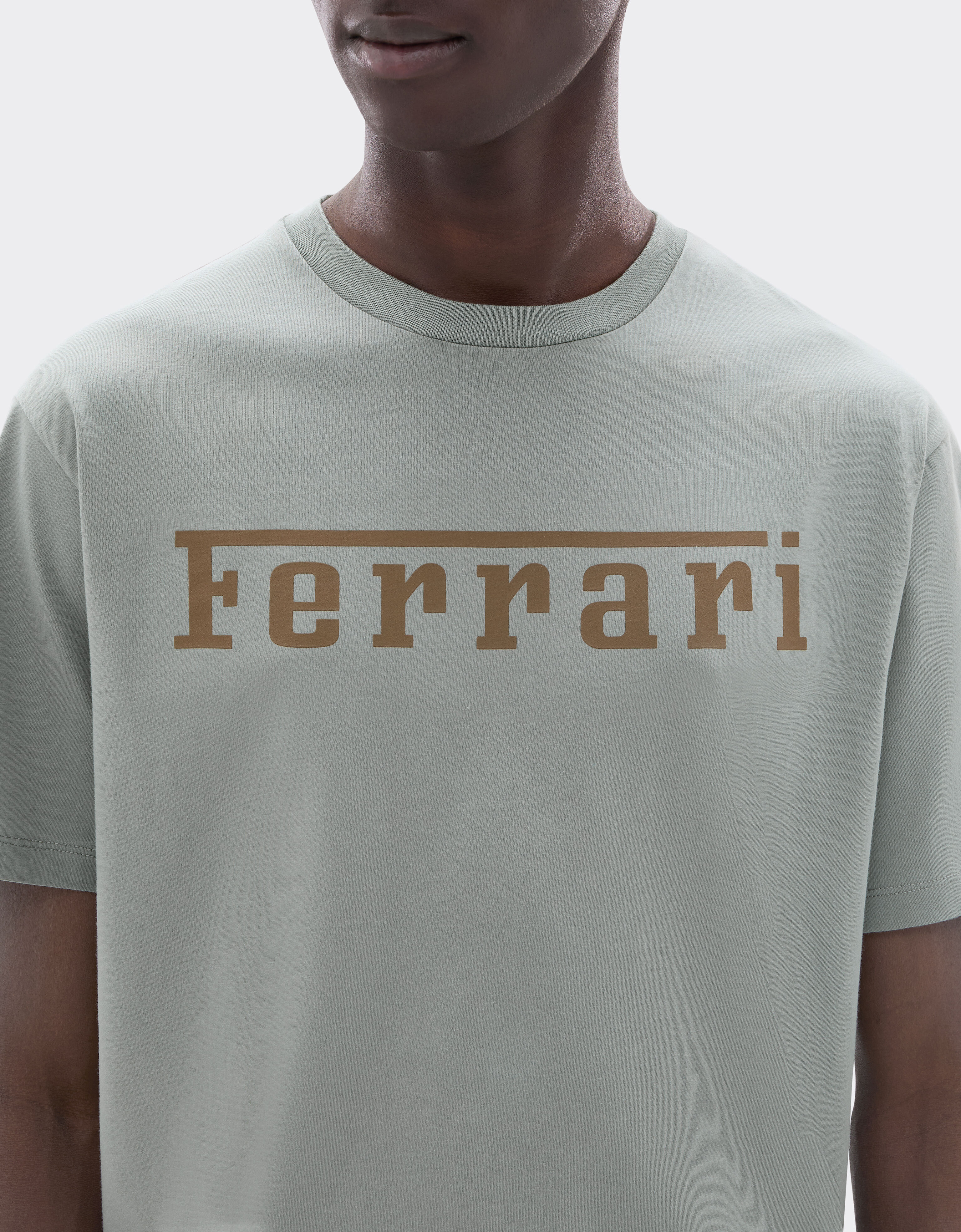 Cotton T-shirt with Ferrari logo Ferrari Cotton T-shirt with Ferrari logo Grey CJNTH0006JCO0045f