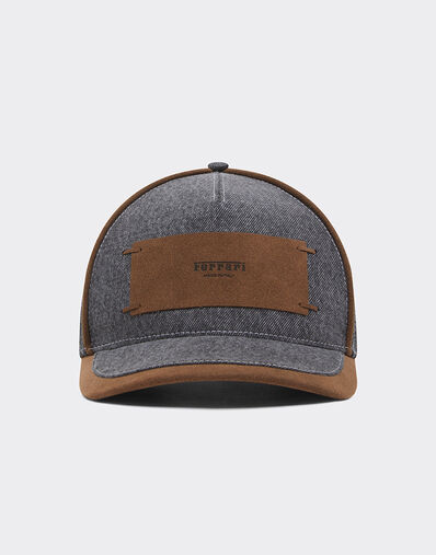 Ferrari Denim and Alcantara®baseball cap Granite Gray 50186f