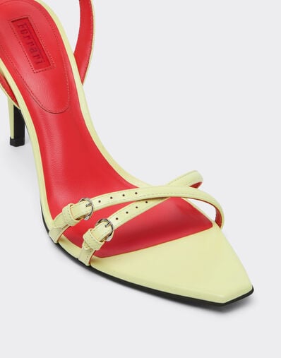Ferrari Glossy leather sandals Iris Yellow 50374f