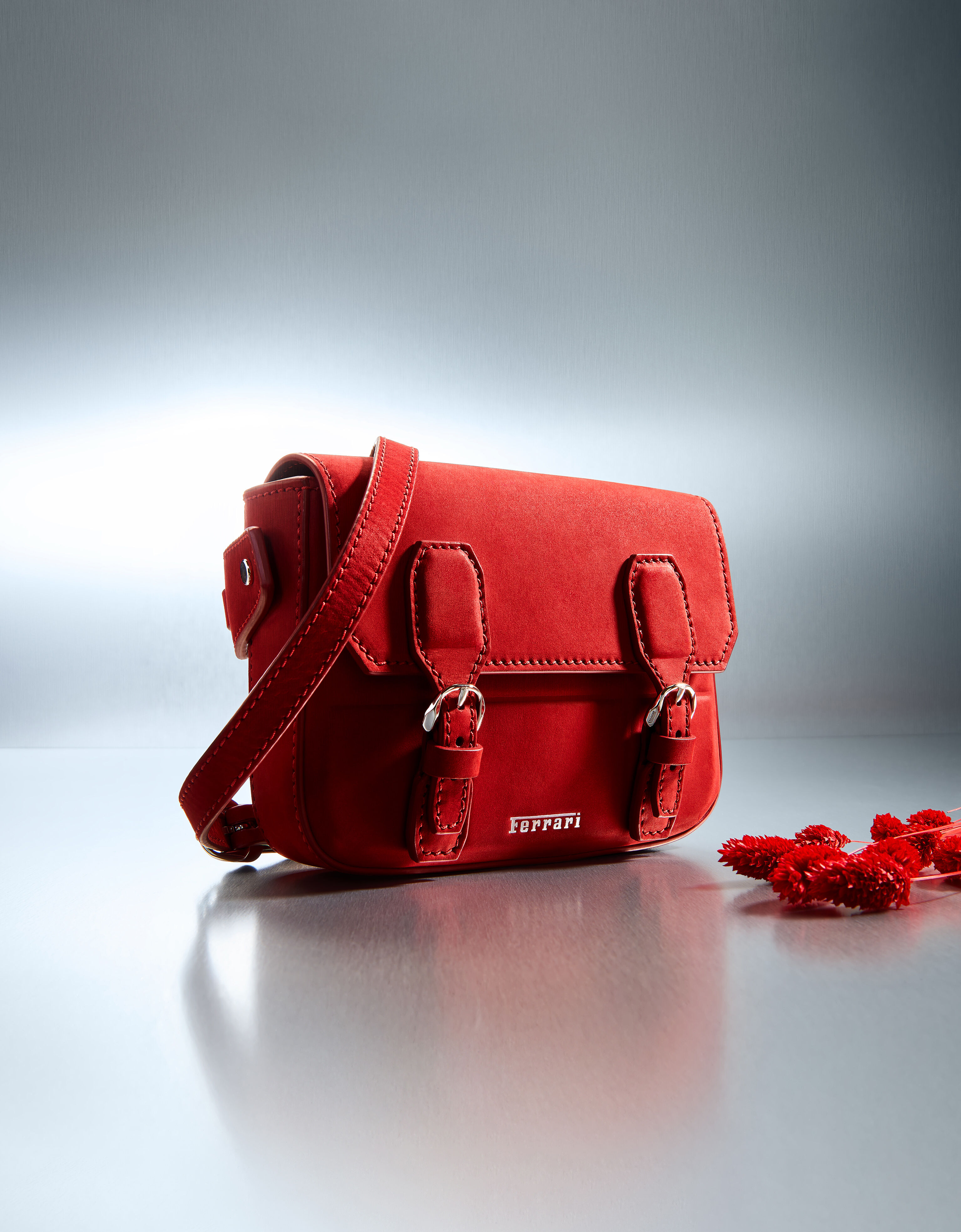 Mini nubuck messenger bag Ferrari Mini nubuck messenger bag Maison Red 50240f