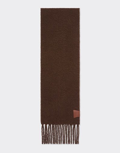 Ferrari Alpaca scarf with Ferrari label Dark brown 22714f