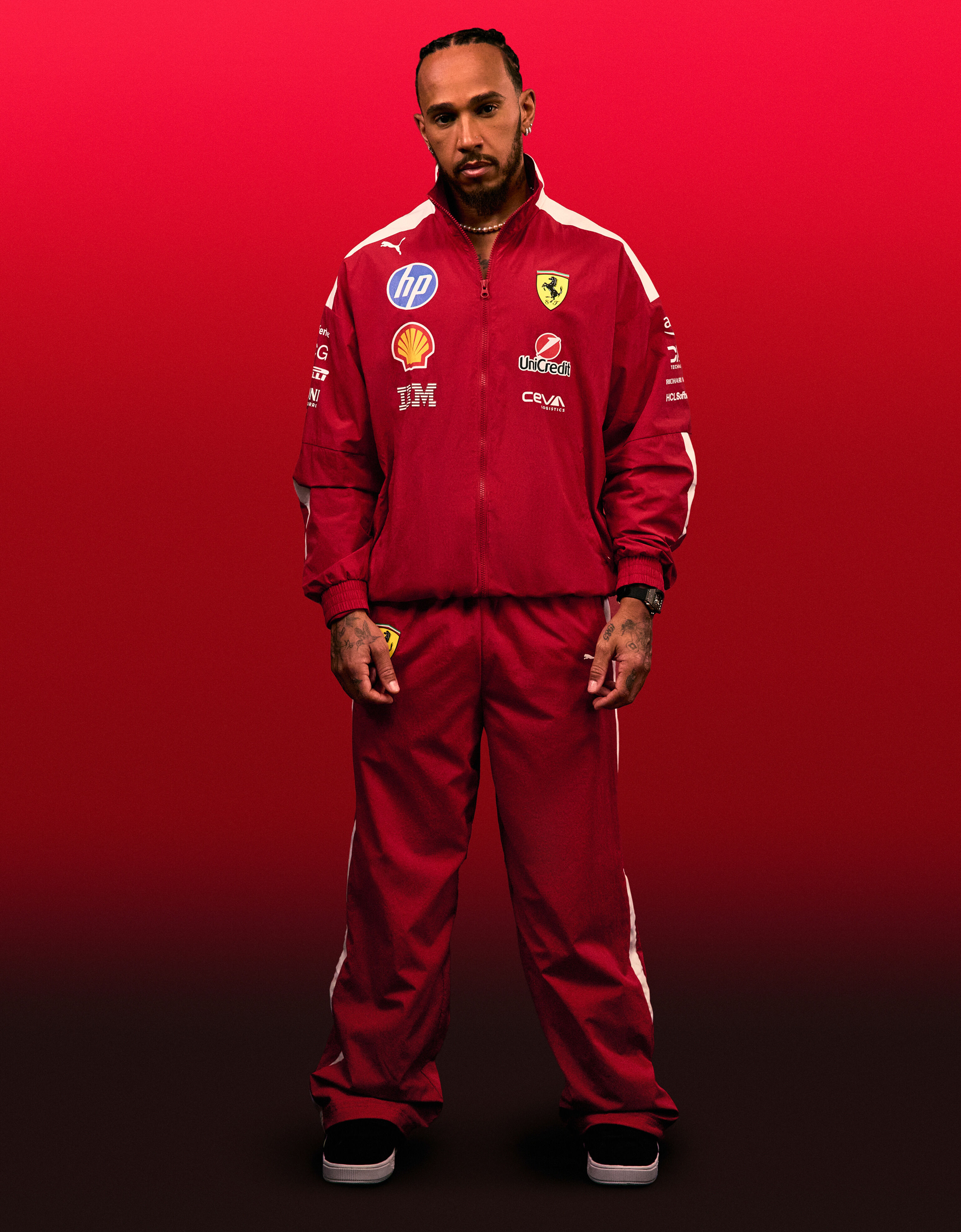Ferrari Puma 与 Scuderia Ferrari HP 合作款2025 T7 车手夹克 红色 LA041f