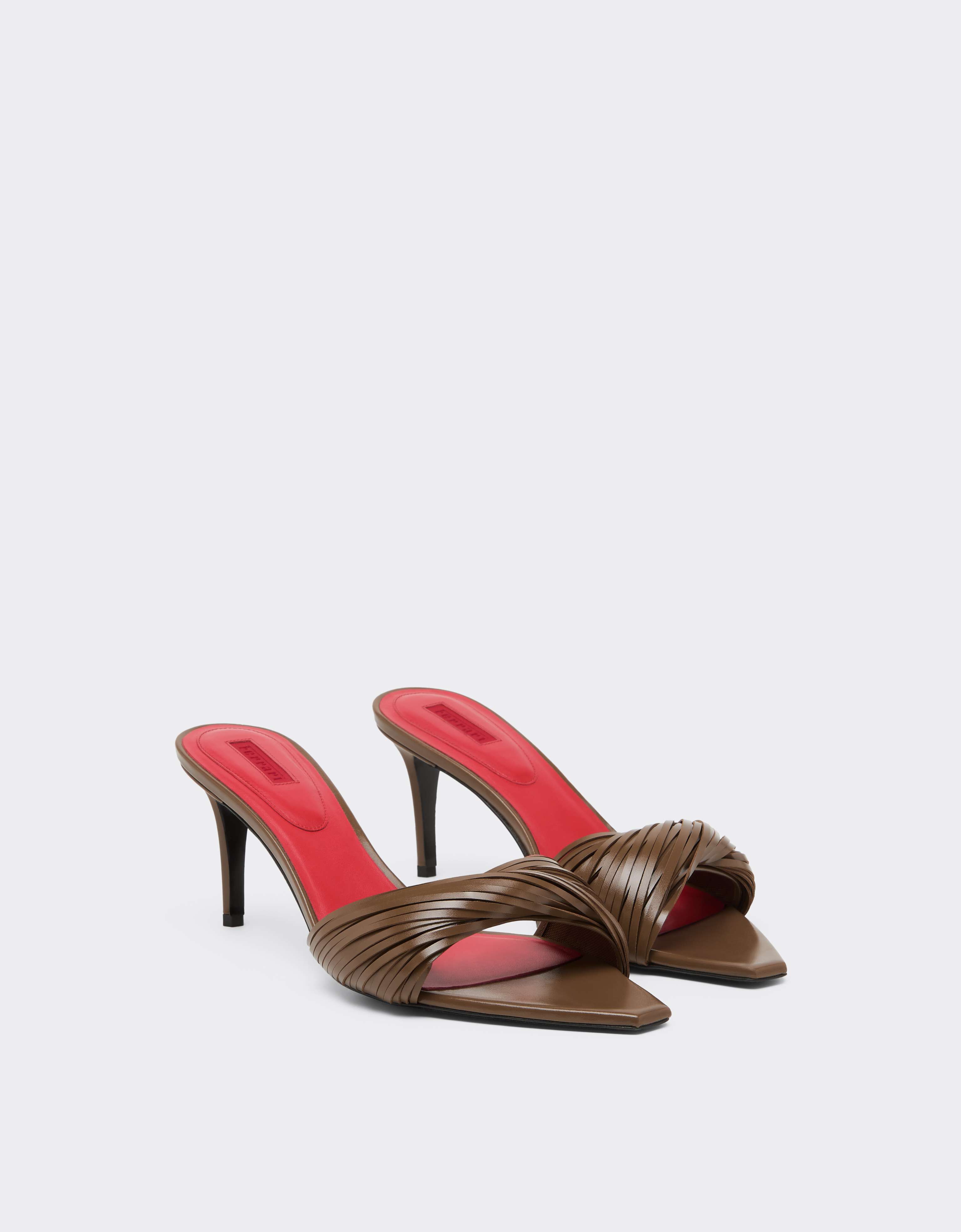 Mule in Pelle con Frange Intagliate Ferrari Mule in Pelle con Frange Intagliate CaffĆØ CSWML0004XL00007f