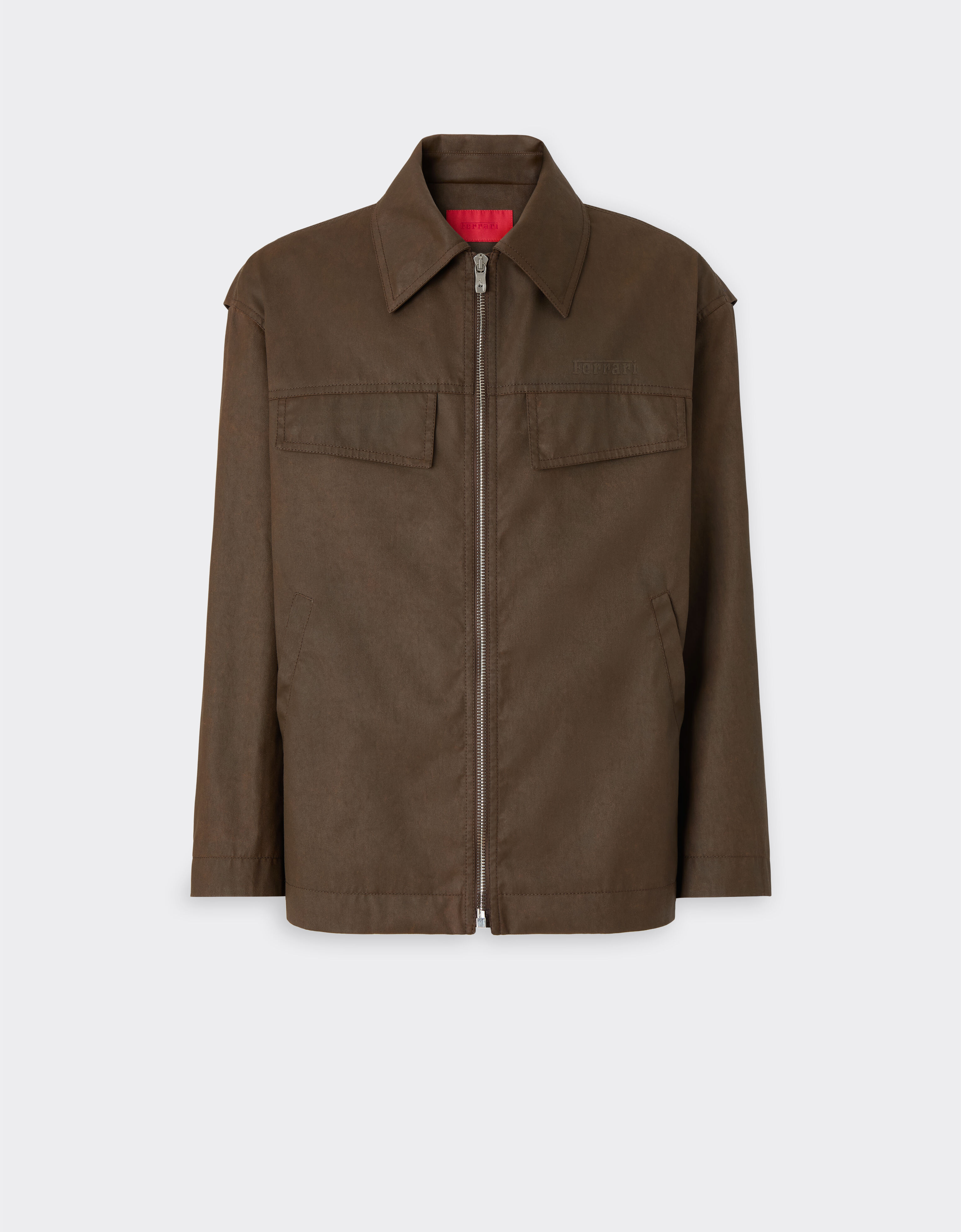 Technical gabardine jacket with a vintage effect Ferrari Technical gabardine jacket with a vintage effect Khaki Green 49921f