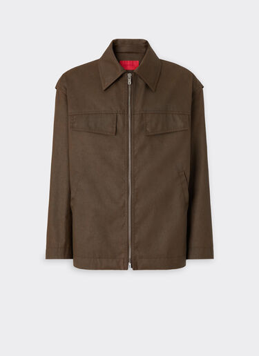 Technical gabardine jacket with a vintage effect Ferrari Technical gabardine jacket with a vintage effect Khaki Green 49921f