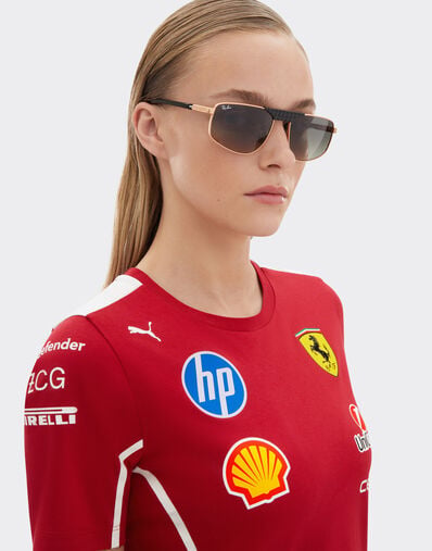 Ferrari 雷朋与法拉利车队联名款 RB3776M 灰色渐变镜片玫瑰金和黑色金属太阳镜 黑色 LA0EJf