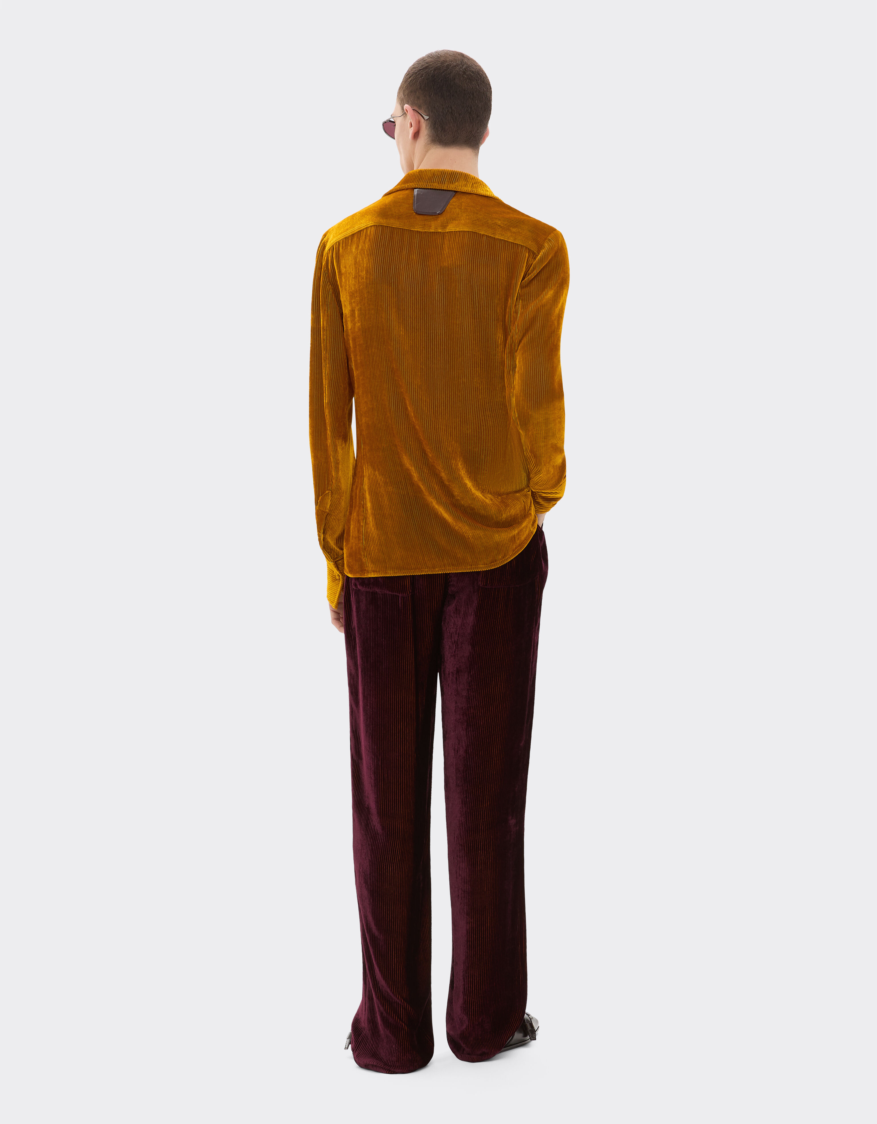 Ferrari Shiny corduroy shirt Gold 22620f