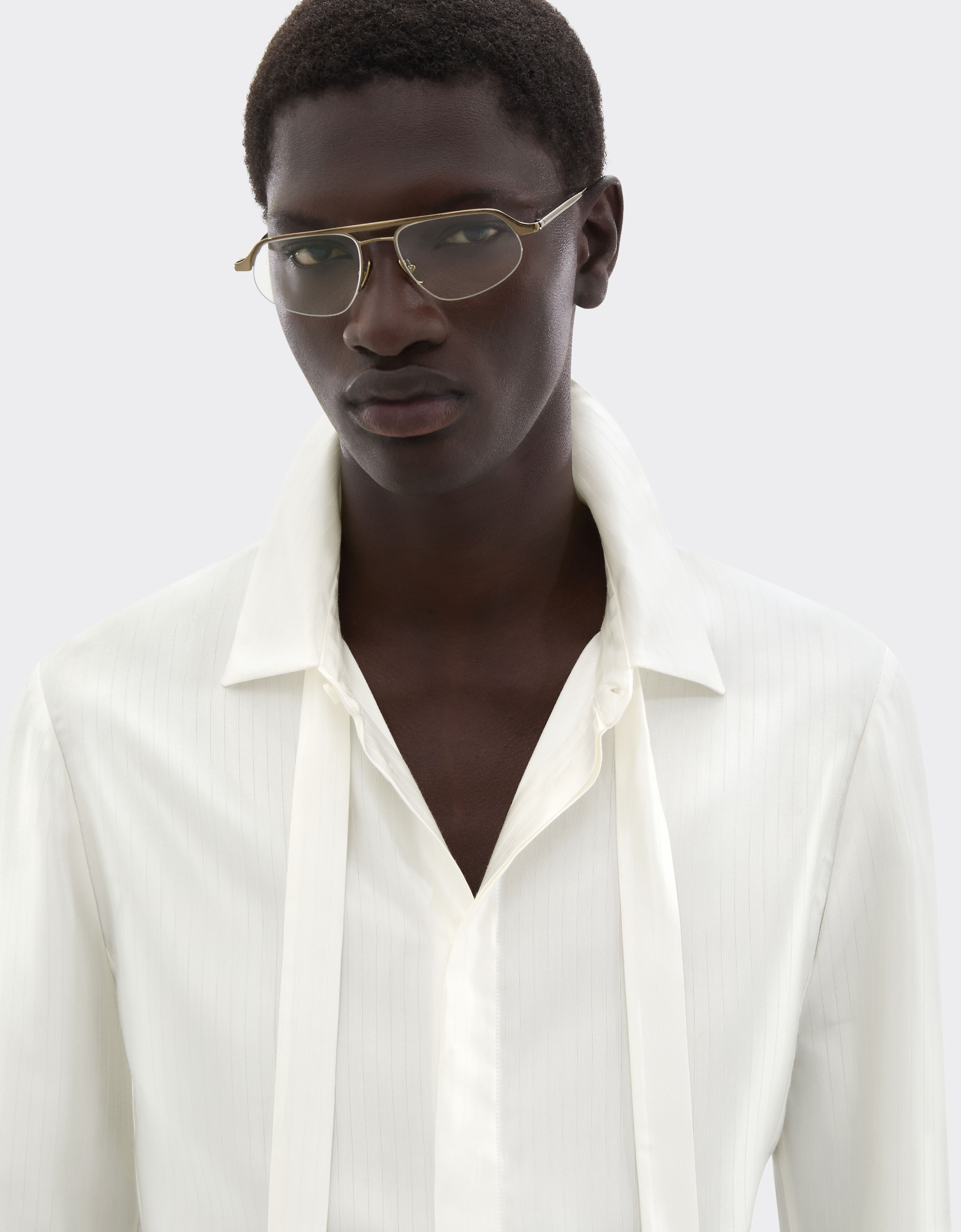 Satin shirt with micro-stripe pattern Ferrari Satin shirt with micro-stripe pattern Ivory 49929f