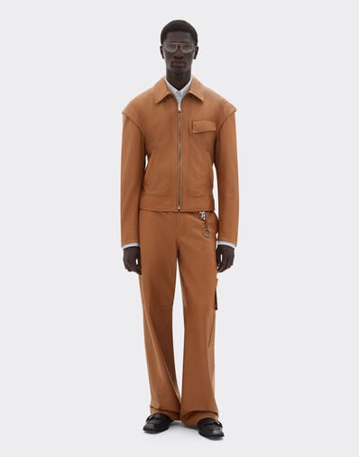 Ferrari Deer-effect nappa leather blouson Cognac 49909f