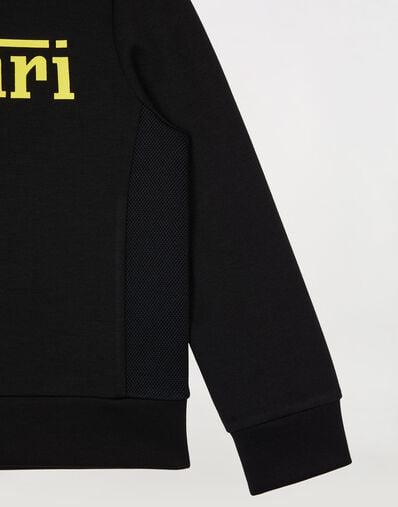 Ferrari Children’s sweatshirt in recycled scuba fabric with large Ferrari logo 黑色 46994fK