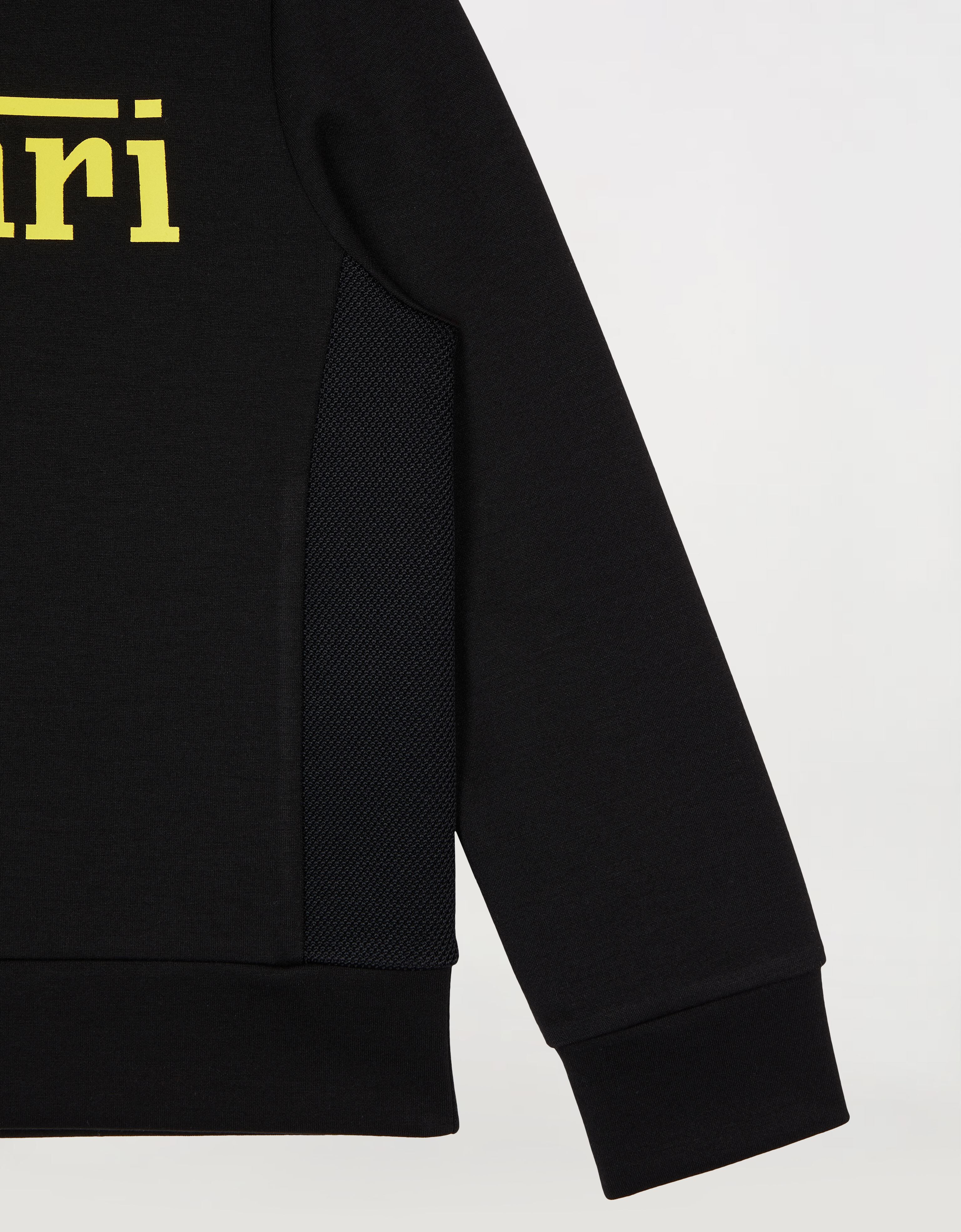 Ferrari Children’s sweatshirt in recycled scuba fabric with large Ferrari logo 黑色 46994fK