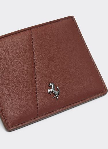 Leather card case with diagonal stitching Ferrari Leather card case with diagonal stitching Espresso 49220f