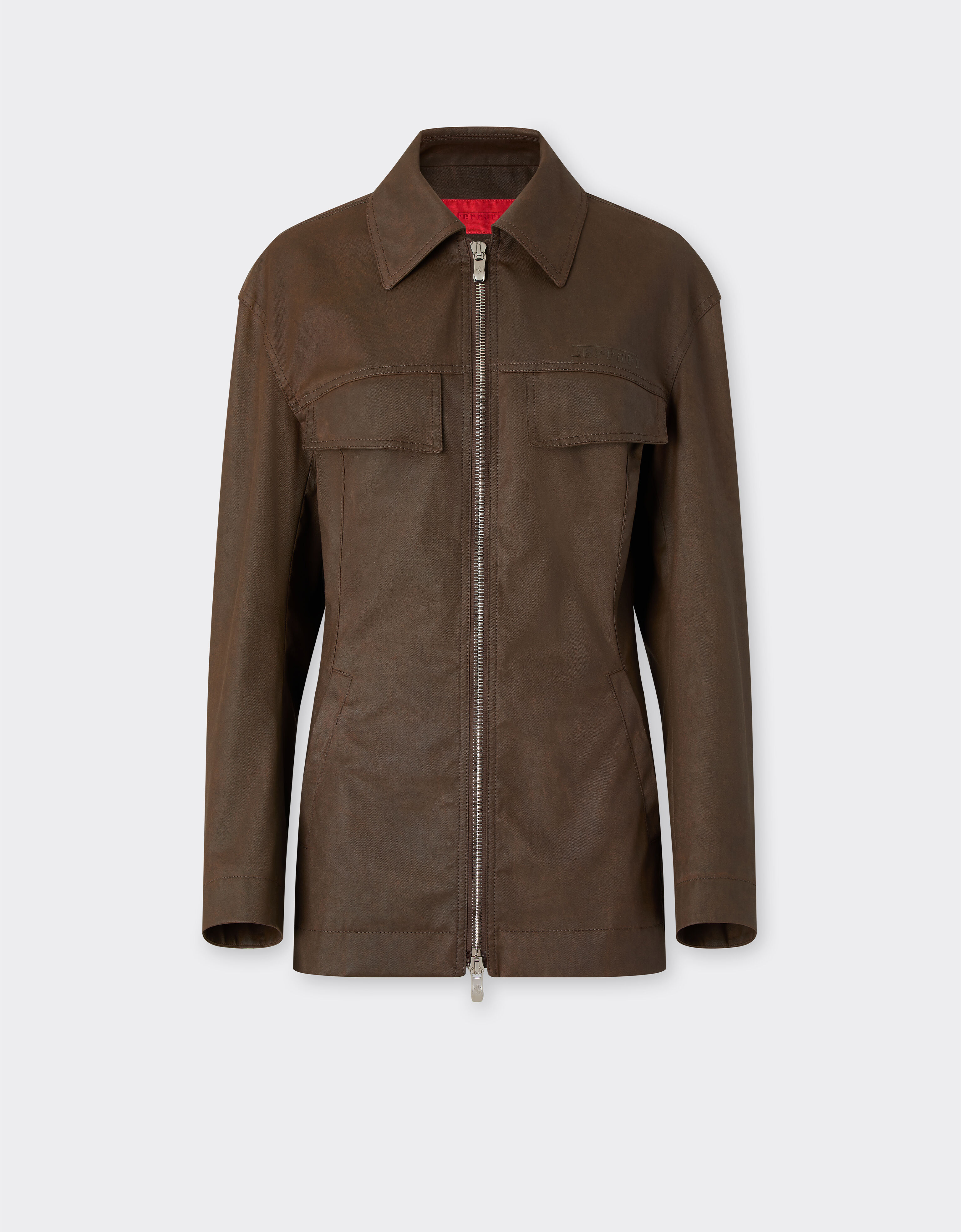 Ferrari Technical gabardine jacket with a vintage effect Khaki Green 49926f