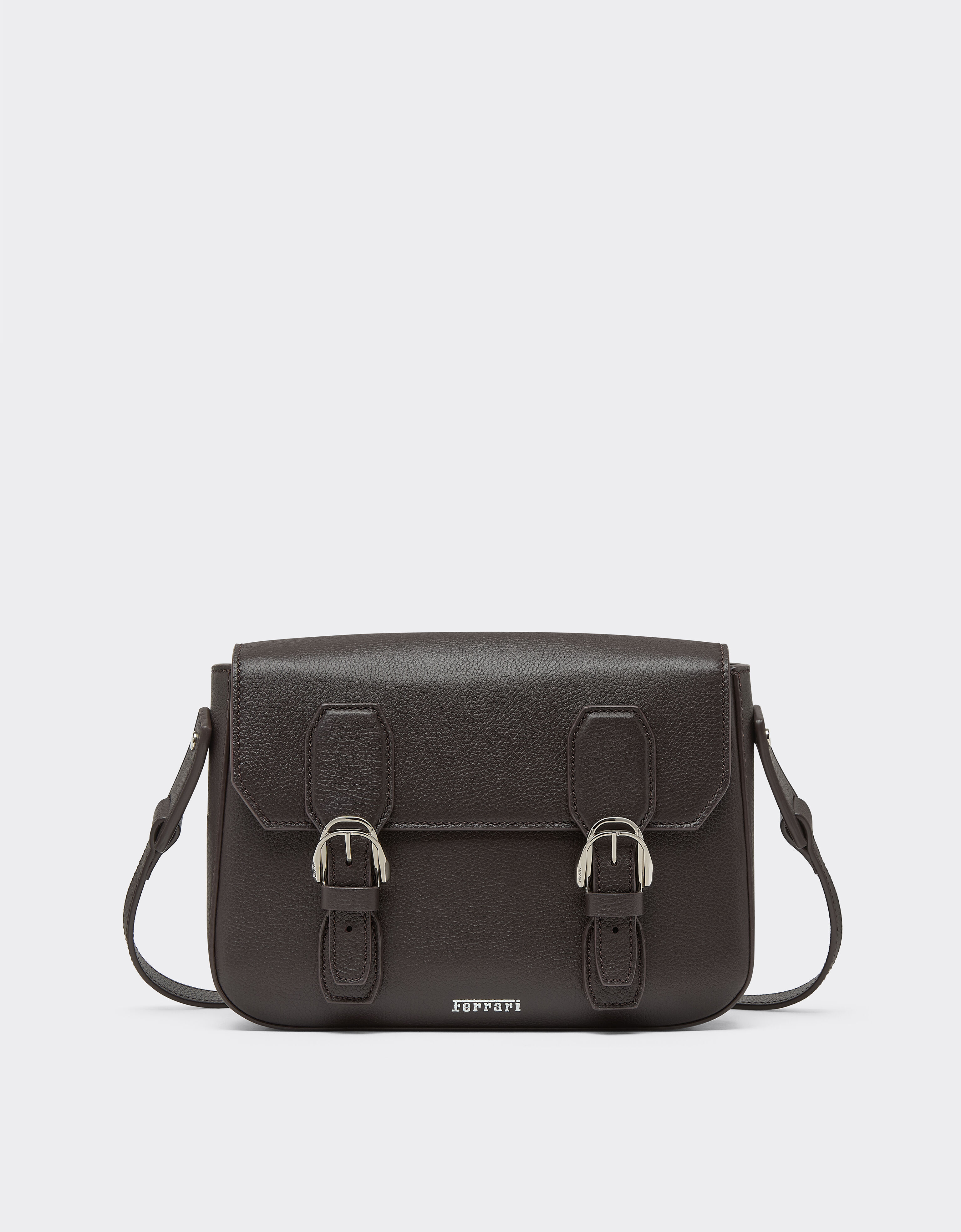 Messenger bag in grenade leather Ferrari Messenger bag in grenade leather Marrone Scuro 50583f