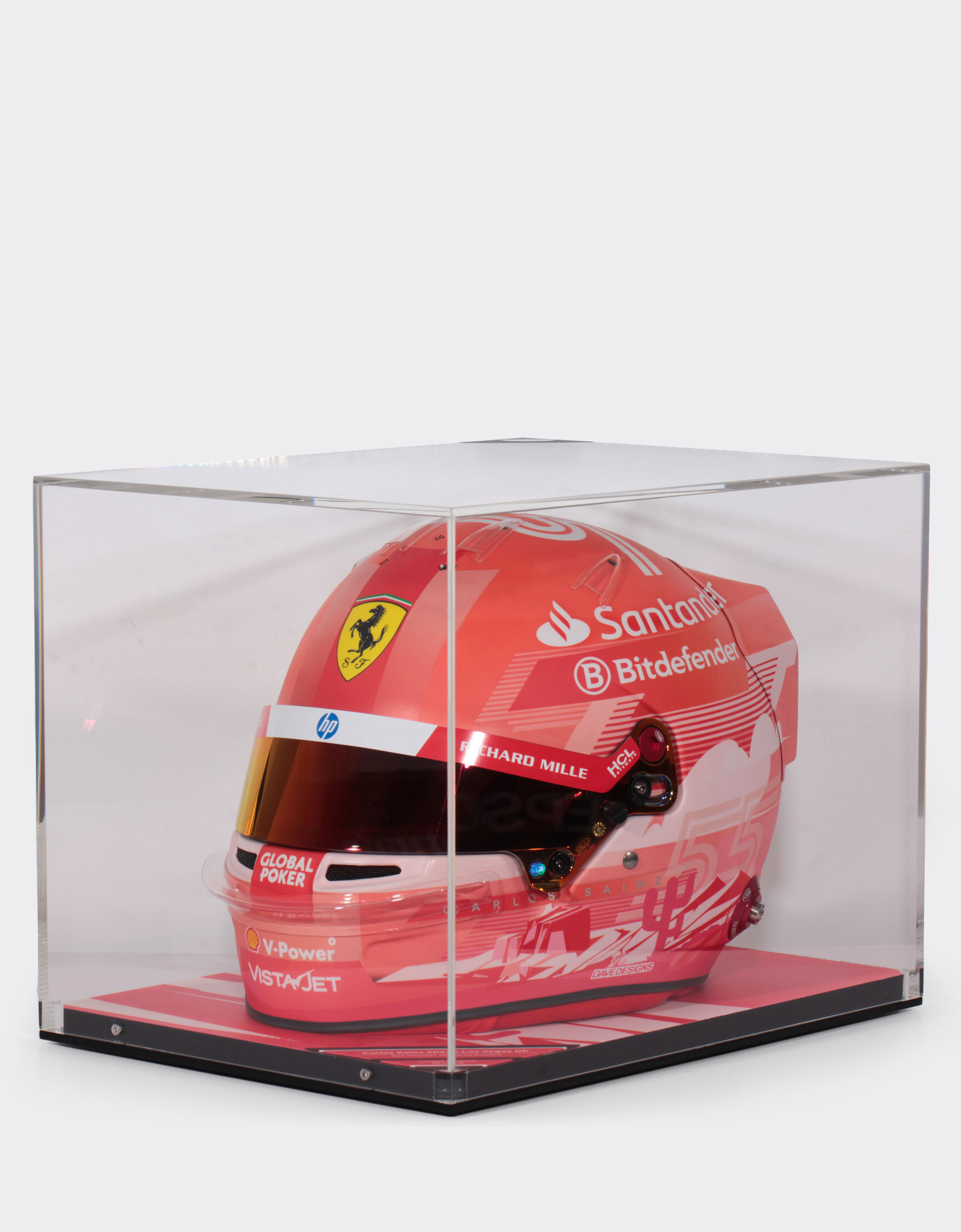 Ferrari 1:1比例 Carlos Sainz 拉斯维加斯2024特别版头盔 多色 F1475f