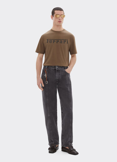 Ferrari Cotton T-shirt with Ferrari logo Mahogany 51037f