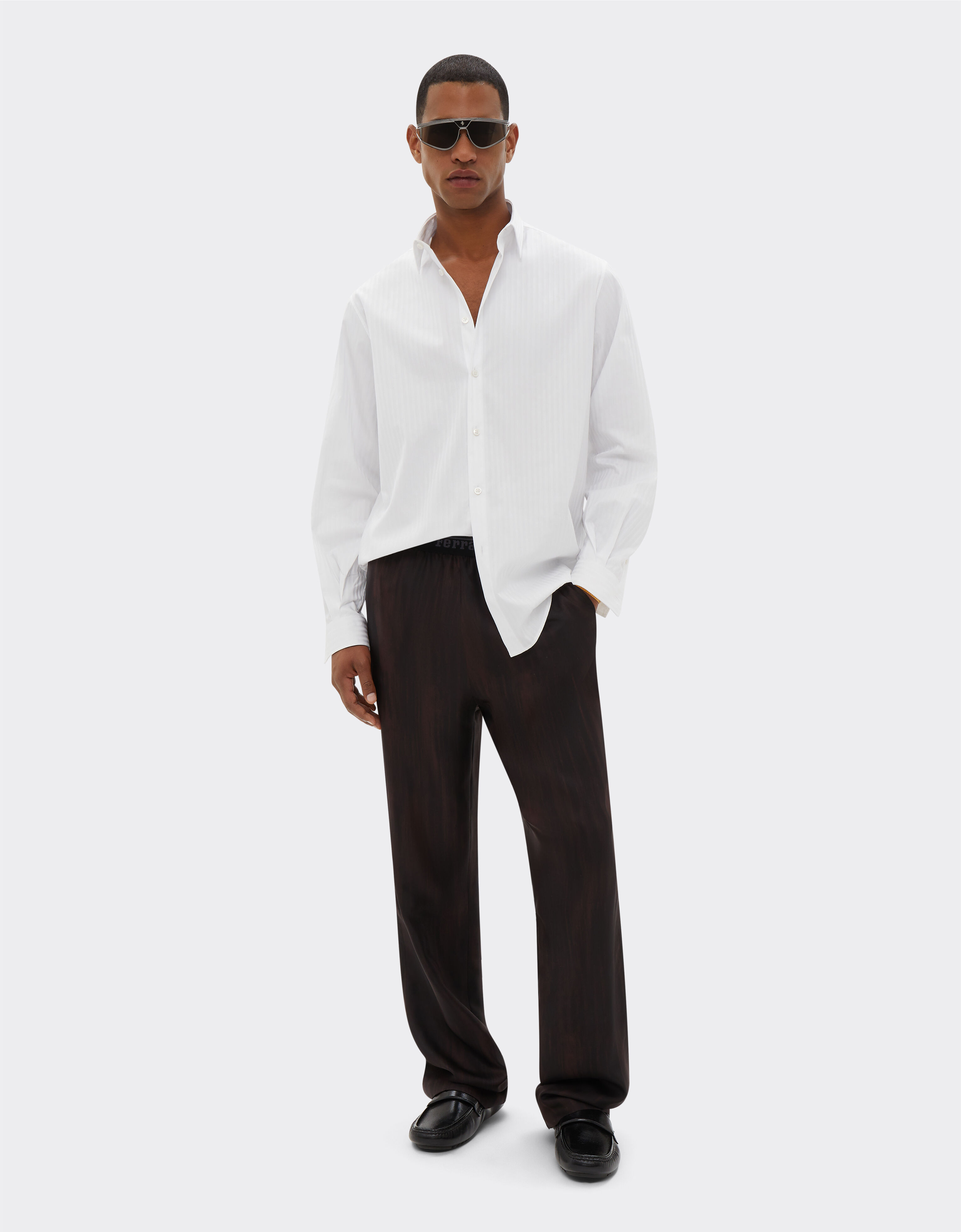 Ferrari Striped poplin shirt Optical White 21176f
