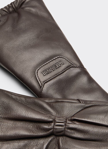 Ferrari Long Nappa leather driving gloves Dark brown 22712f