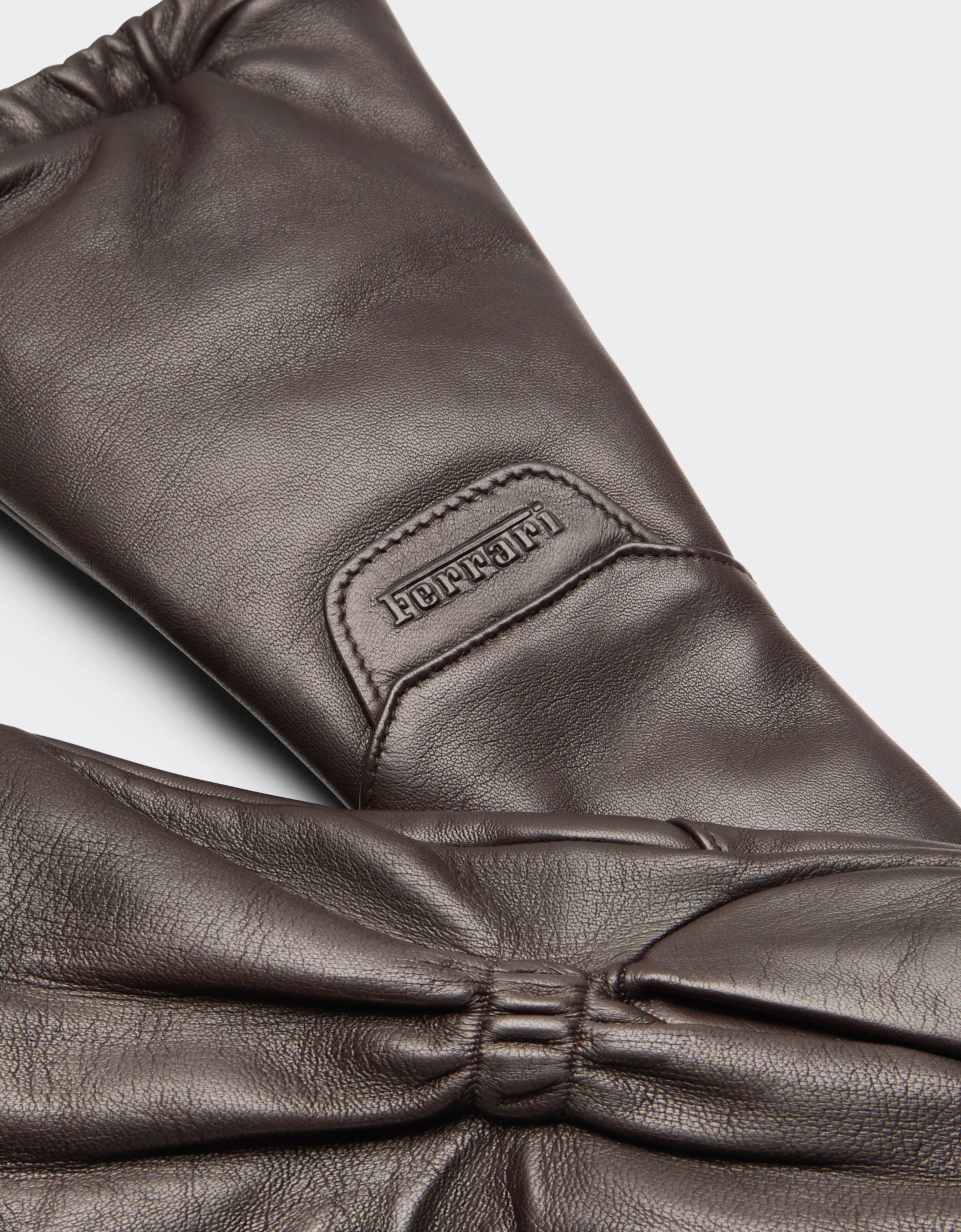 Ferrari Long Nappa leather driving gloves Dark brown 22712f