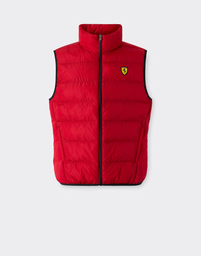 Ferrari Quilted nylon vest with Ferrari Scudetto Rosso SWMVT0001WNY0003f