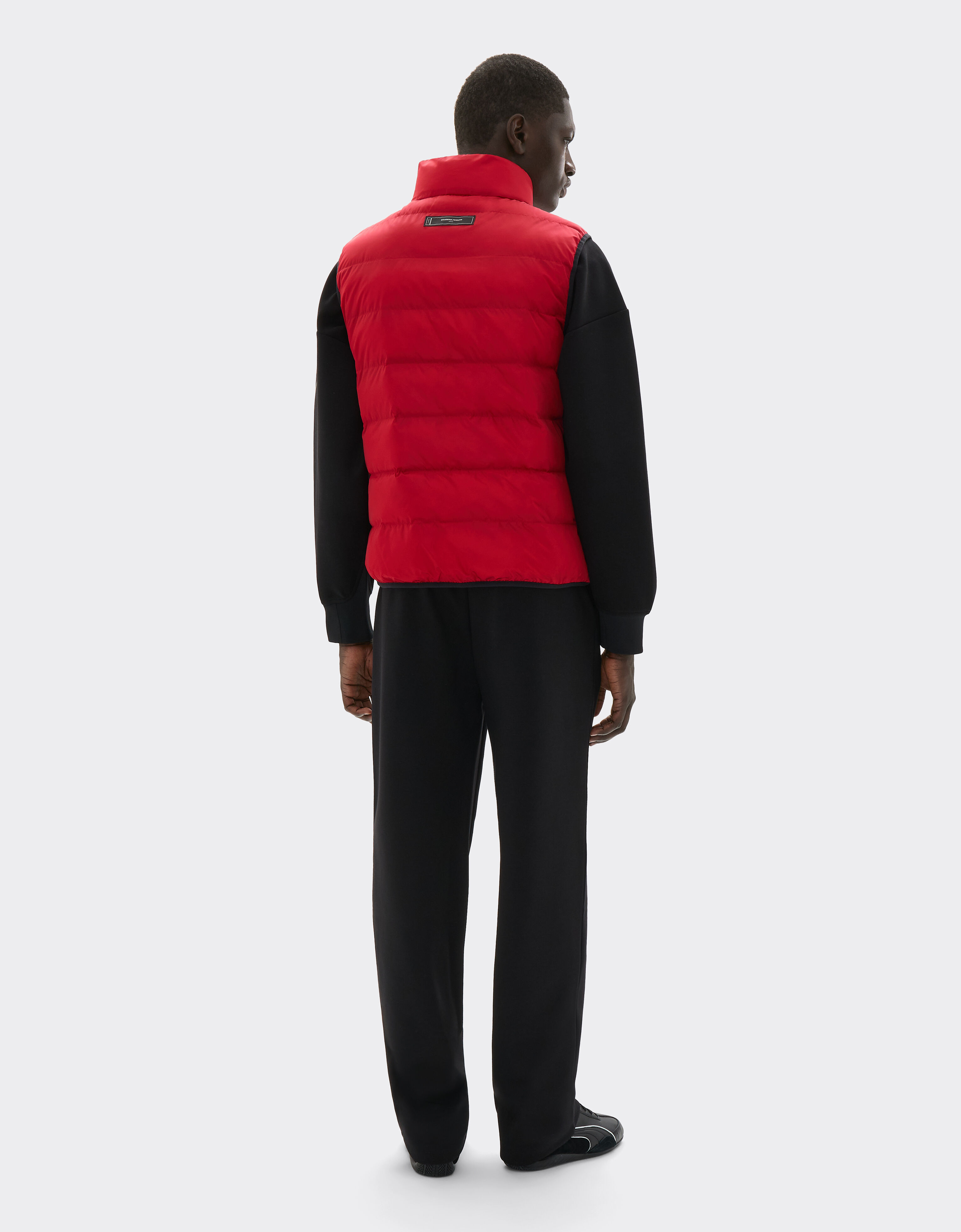  Quilted nylon vest with Ferrari Scudetto Rosso SWMVT0001WNY0003f