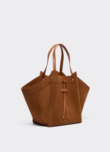 Ferrari 绒面革与光面皮革托特包 Jute 50593f