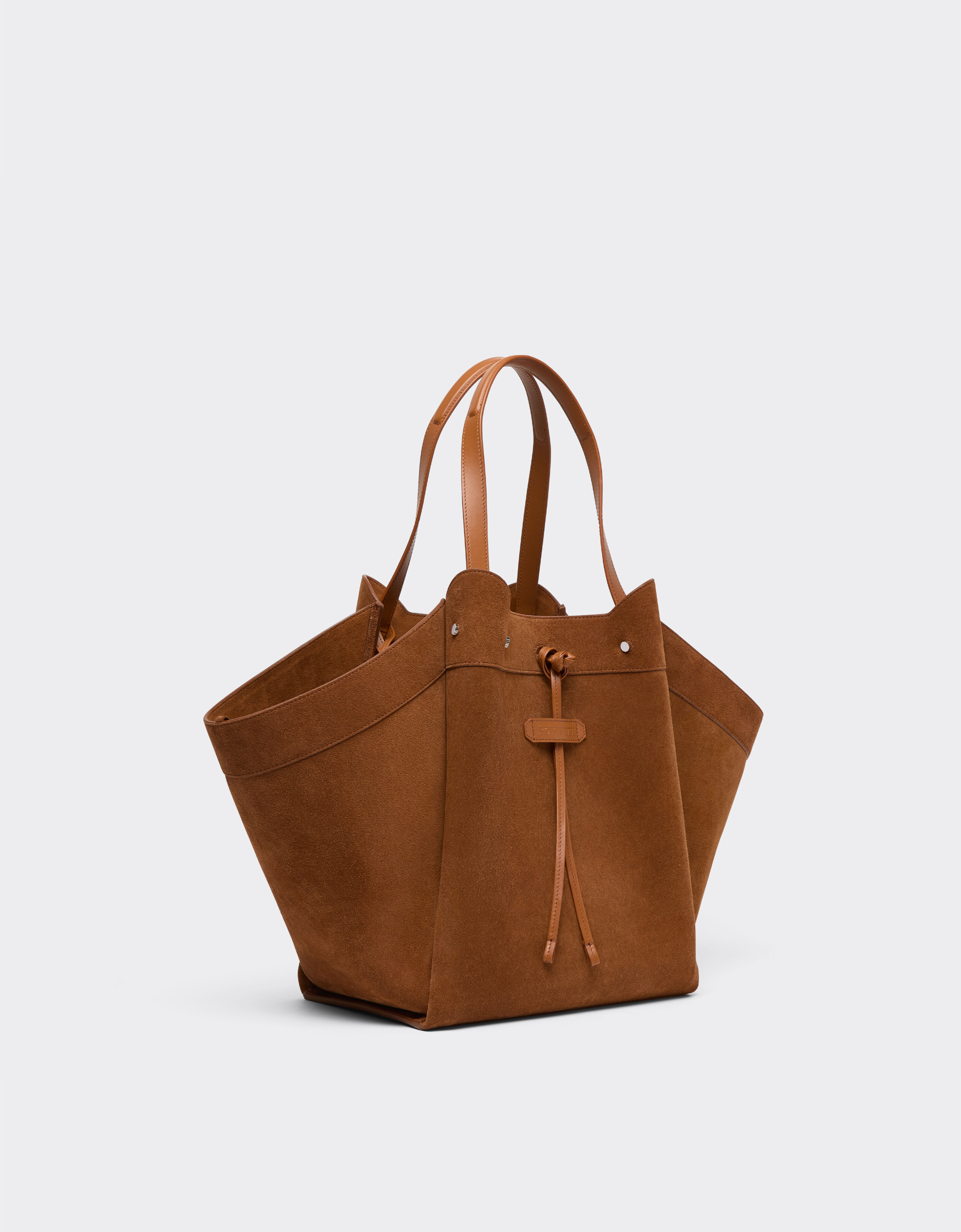 Ferrari 绒面革与光面皮革托特包 Jute 50593f