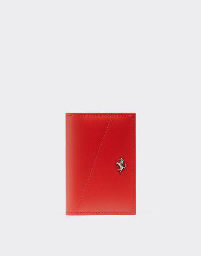 Ferrari 光面皮革可折叠卡夹 Rosso Dino 红色 20616f