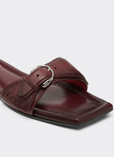 Ferrari Flat leather sandals Rosso Maison 49995f