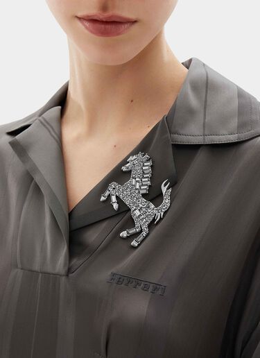 Ferrari 水钻跃马徽标胸针 Antracite CGWSP0001JU00005f