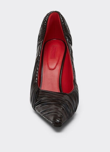 Ferrari 湿润光泽皮革乐福鞋 Marrone Scuro 51308f