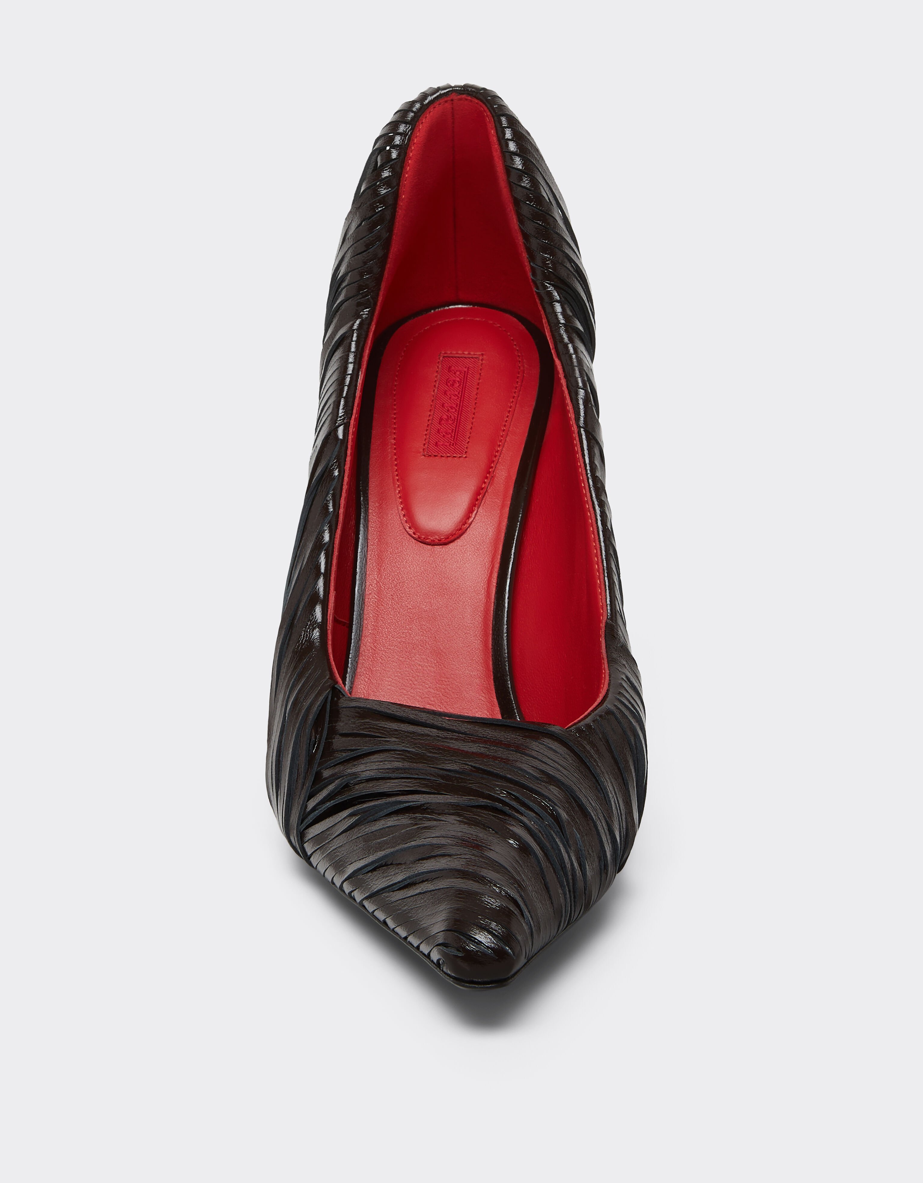 Ferrari 湿润光泽皮革乐福鞋 Marrone Scuro 51308f