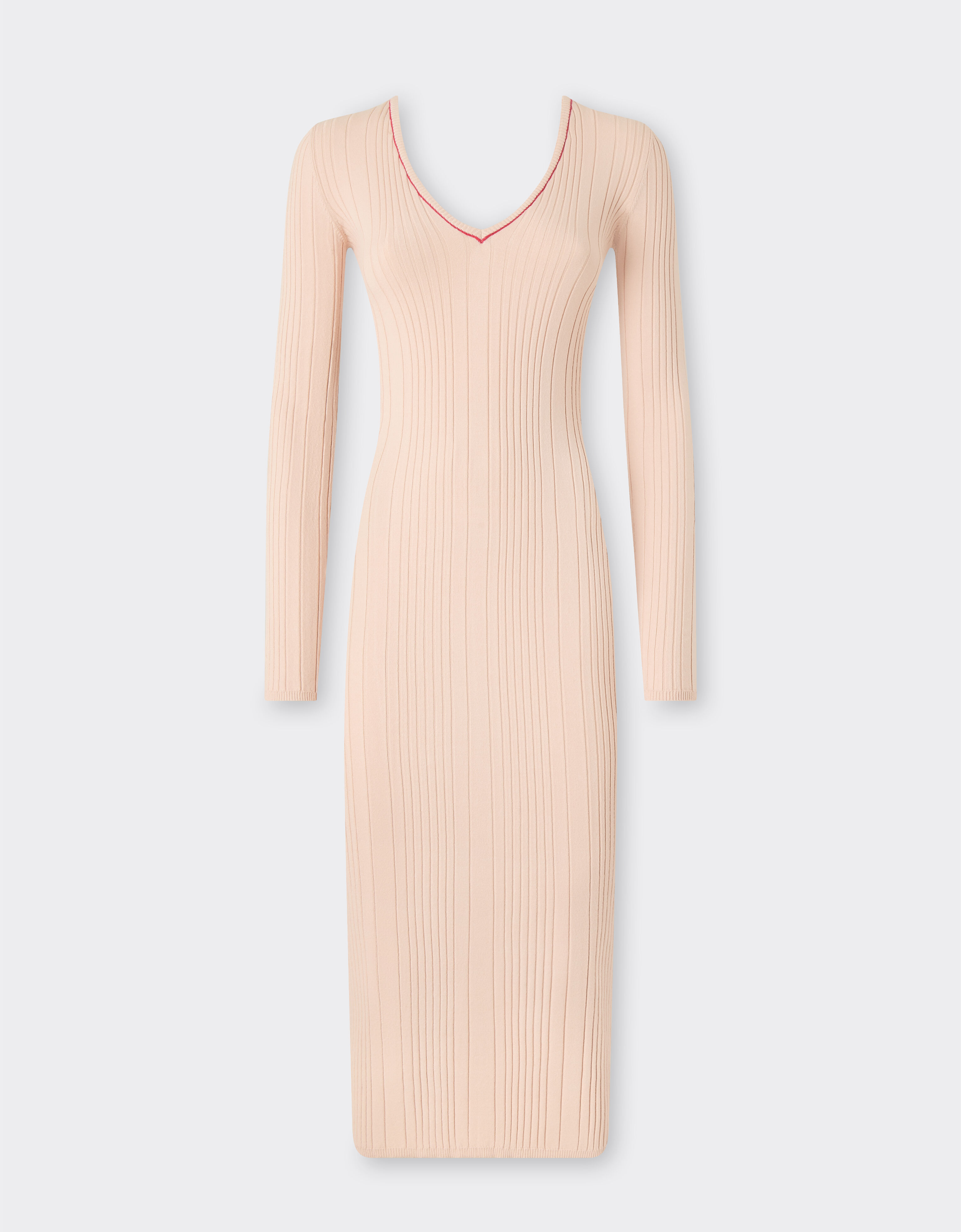 Long dress in stretch viscose Ferrari Long dress in stretch viscose Powder Pink 49902f