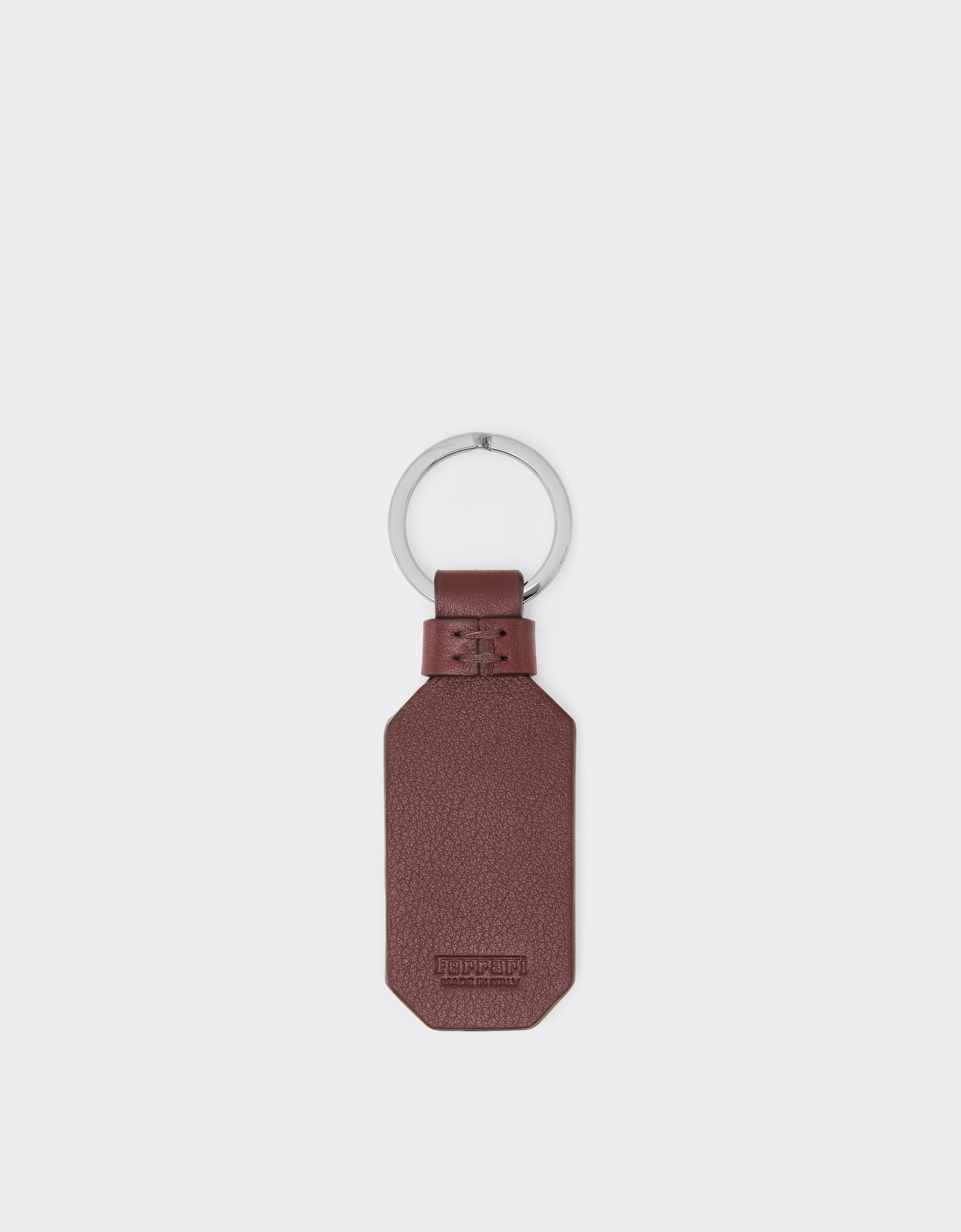 Ferrari Leather keychain with prancing horse Espresso 49222f